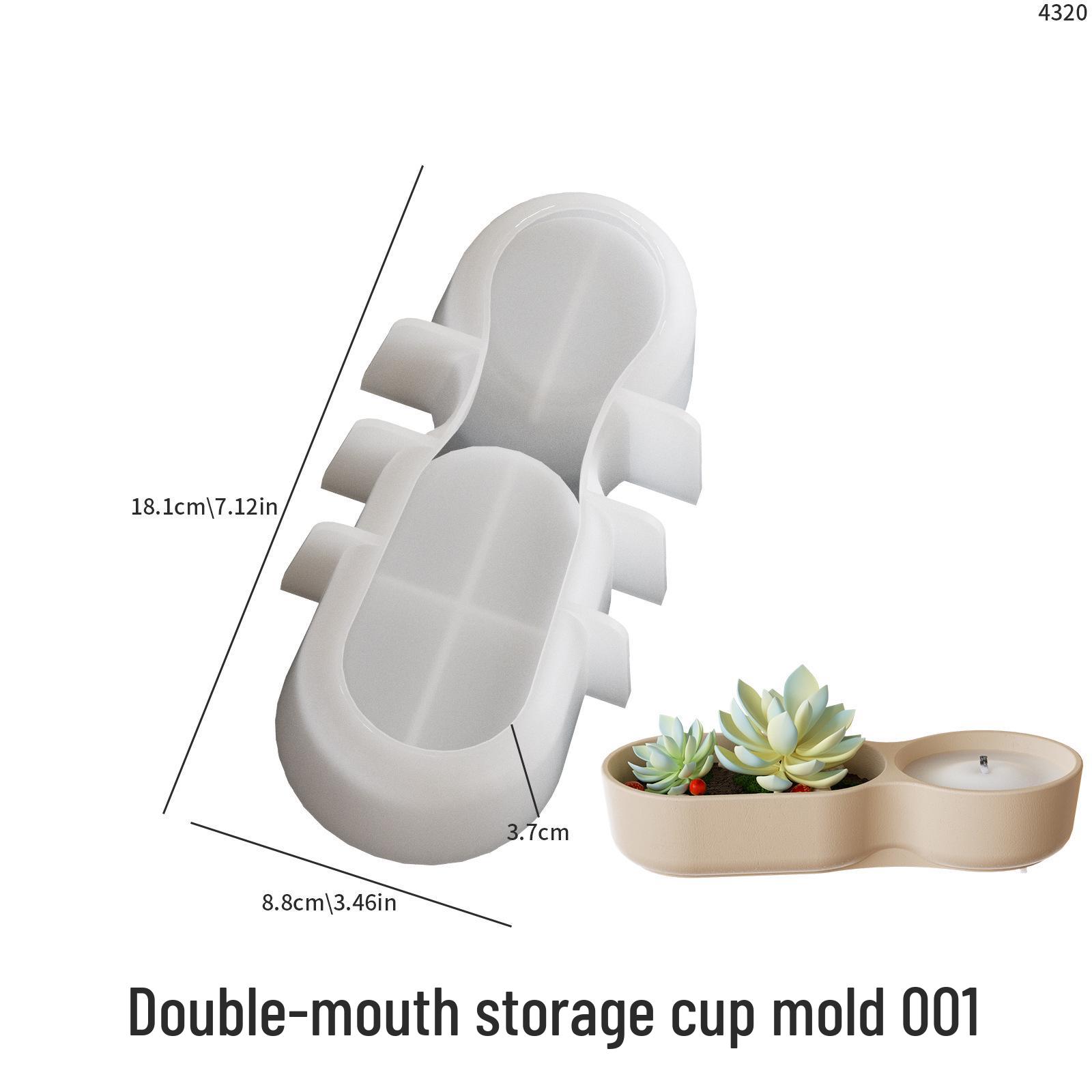 Poppy Drip Silicone Mold for Double Hole Flower Pot, Storage Box, Candle Holder, and DIY Incense Ornament