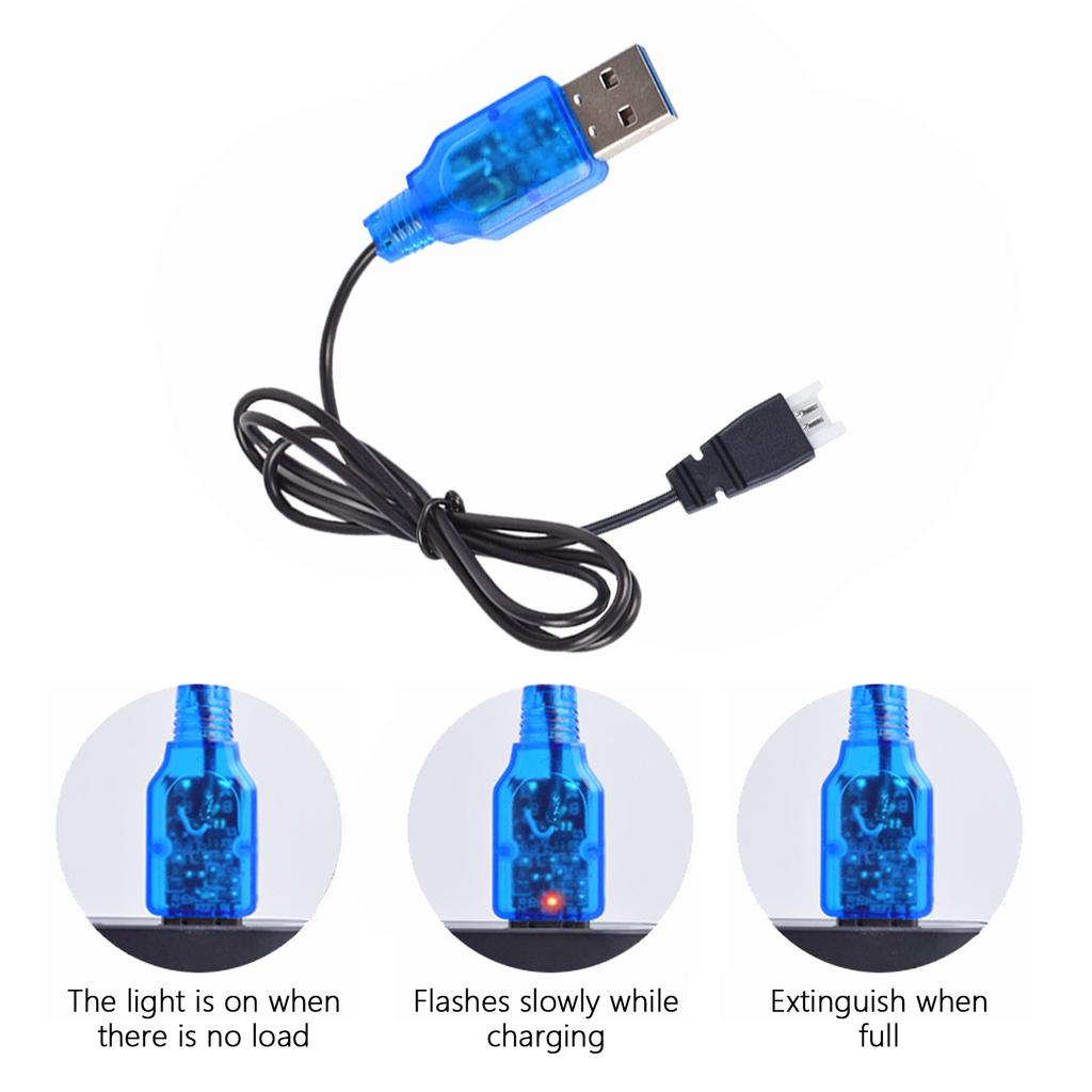 USB Charging Cable Power Supply Wire 3.7V Lithium Batteries Charger Cord Line with MX2.0-2Pin Connectors for Quadcopter
