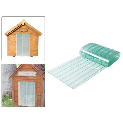 Perdea de Ușă din PVC Verde Transparentă Rezistentă la Vânt, 1.5M Lungime, pentru Casă de Câini, Cameră cu Aer Condiționat, Izolată, Rezistentă la Intemperii