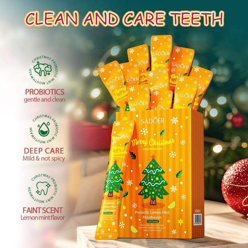 Christmas Probiotic Mouthwash Strip 10ml SADOER Lemon Mint Manufacturer