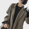Women's Knee-Length Double-Sided Woolen Coat, Loose Fit, Large Size, High-End Autumn/Winter Collection
