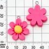 30-Piece Set: Pink Resin Sunflower & Rose Flower Pendants for DIY Jewelry