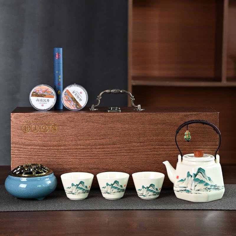 Merchandise Beam Pot Tea Set Creative Kung Fu High-end Gift Box Business Gift Set Xiangdao Ceramic Souvenir