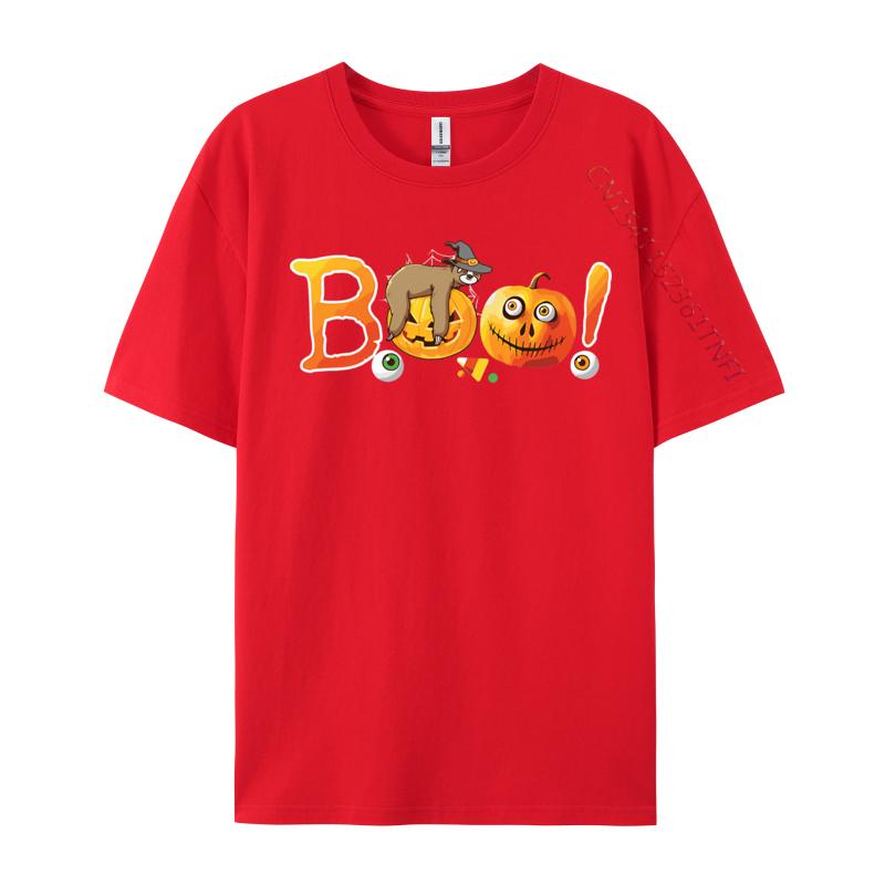 Clothing Funny Halloween Boo Sloth Pumpkin T Shirts Unisex Tee Shirts Graphic Unisex Tops Tees Clothes Retro Cotton