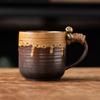 Vintage Gradient Irregular Thread Ceramic Mug Vintage Tie Coffee Cup Birthday Gift Breakfast Oat Milk Cup Office Mug Home Decor