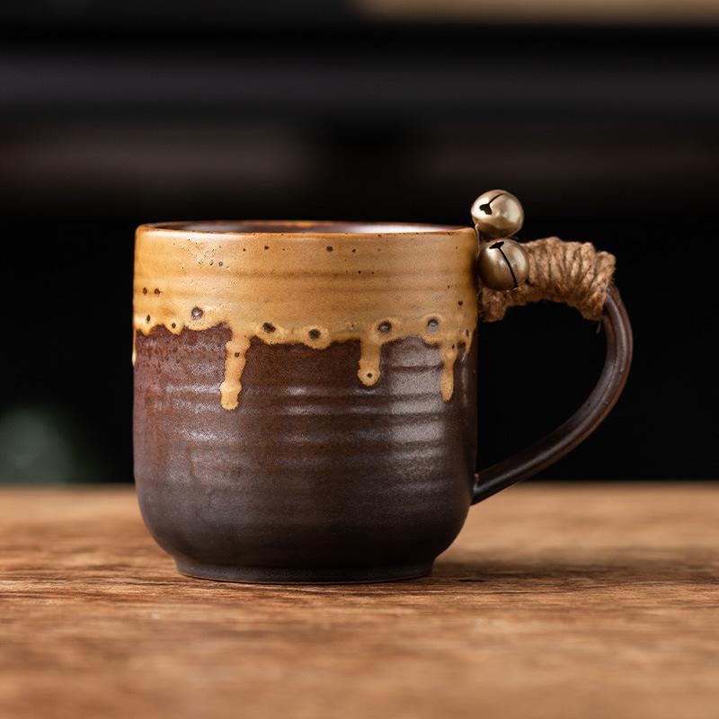 Vintage Gradient Irregular Thread Ceramic Mug Vintage Tie Coffee Cup Birthday Gift Breakfast Oat Milk Cup Office Mug Home Decor