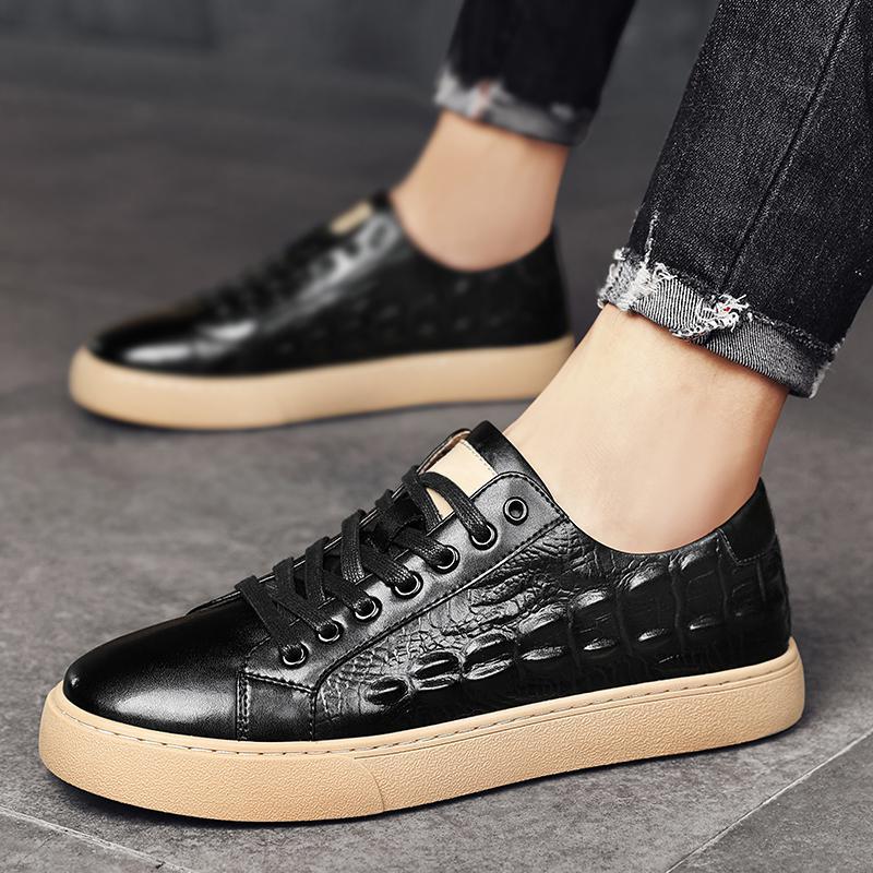 Men's Leather Shoes, Business Casual Shoes, Men's Breathable and Lightweight, British Style Leather Face Men's Shoes