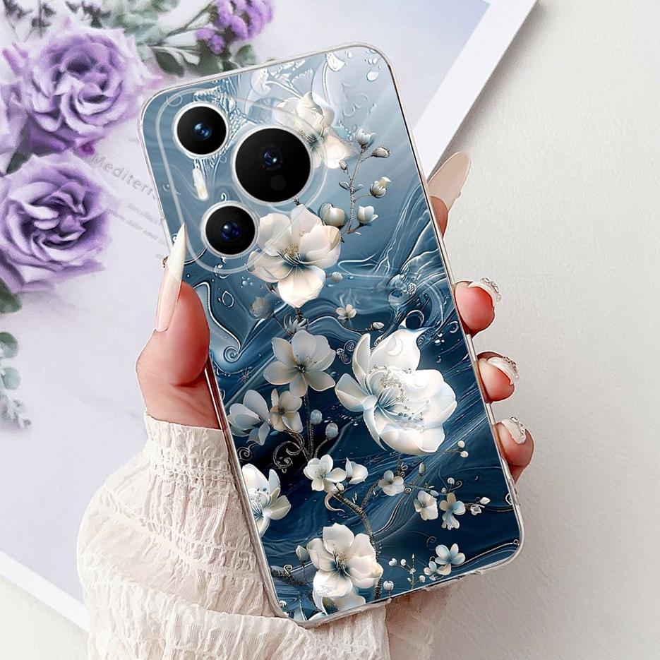 For Huawei Pura 70 Pro Plus Case Colorful Flower Painted Cover Soft Slim Phone Case For Huawei Pura 70 Ultra Pura70 Pro 5G Shell
