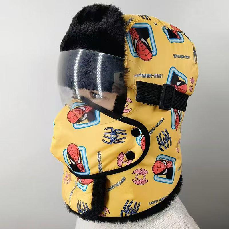 Kids' Velvet-Lined Winter Hat with Ear Protection - Windproof, Warm, and Perfect for Cycling