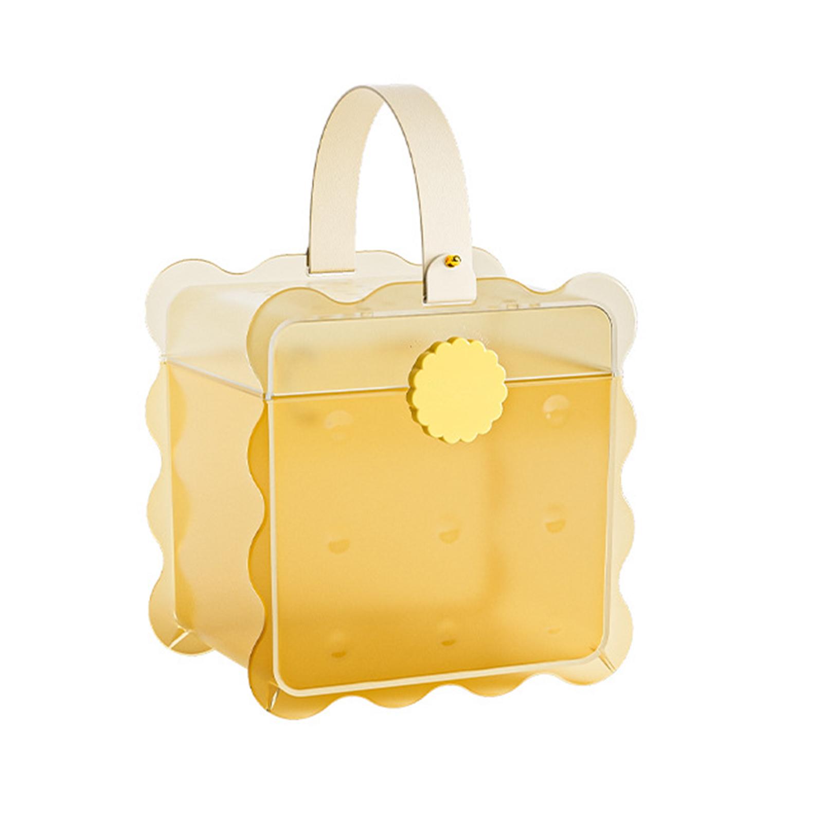 

Транспортная клетка для переноски мелких домашних животных с вентилируемой крышкой, прозрачный ящик для переноски домашних животных, чехол для коротких поездок мелких животных A жёлтый