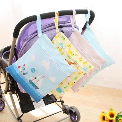 Home Portable Baby Cartoon Waterproof Diaper Bag Cart Storage Hanging Bag