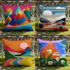 Colorful Geometric Landscape Cushion Cover Home & Car Dual-Scene Pillow Cover: Reversible for Premium Comfort