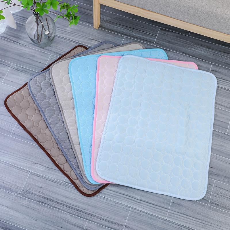 Cooling Pet Mat for Dog Cat Summer Ice Silk Sleeping Pad Non-Slip Washable Anti-Bite Keep Cool Comfortably for Home & Travel