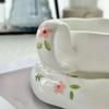 Shangqi Hand-painted Floral Ceramic Coffee Cup and Saucer Set