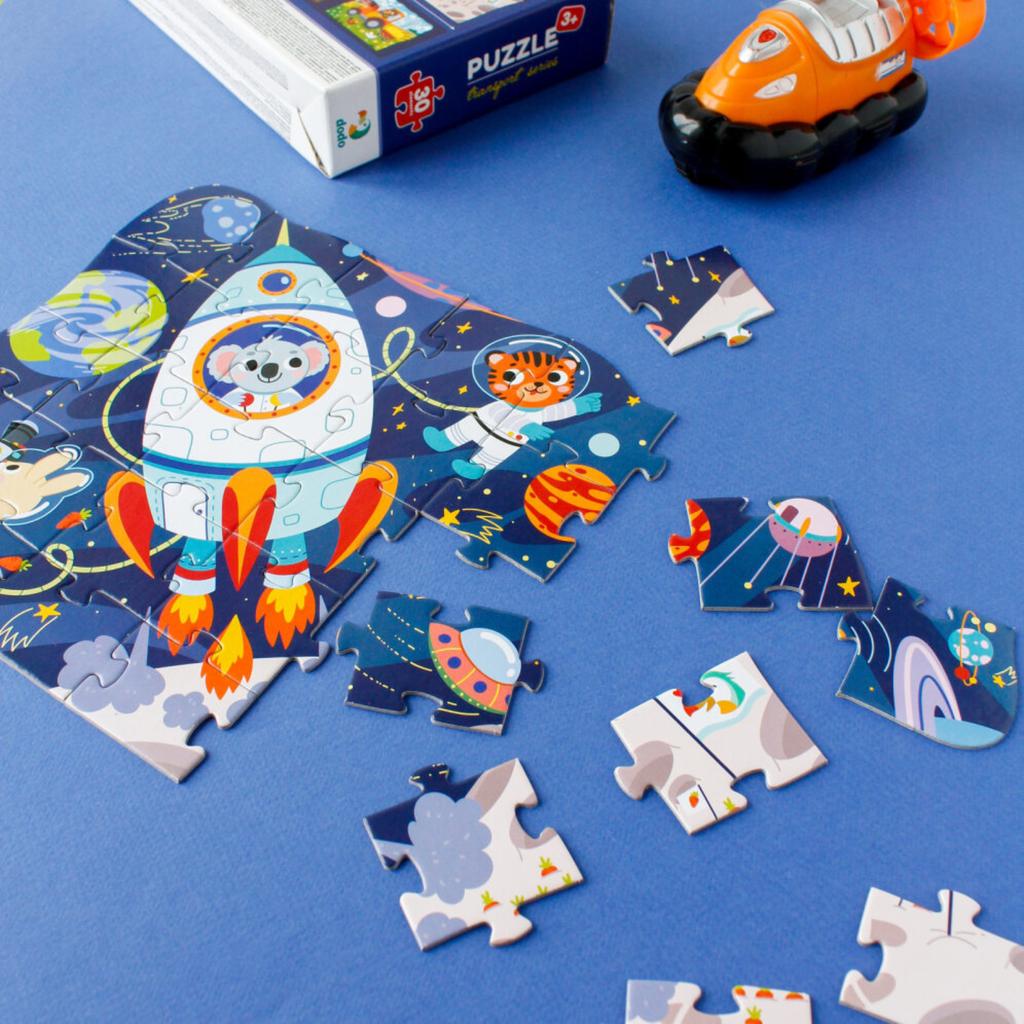 Puzzle Wyprawa W Kosmos 30 Elementów Kolorowa Układanka Dla Najmłodszych