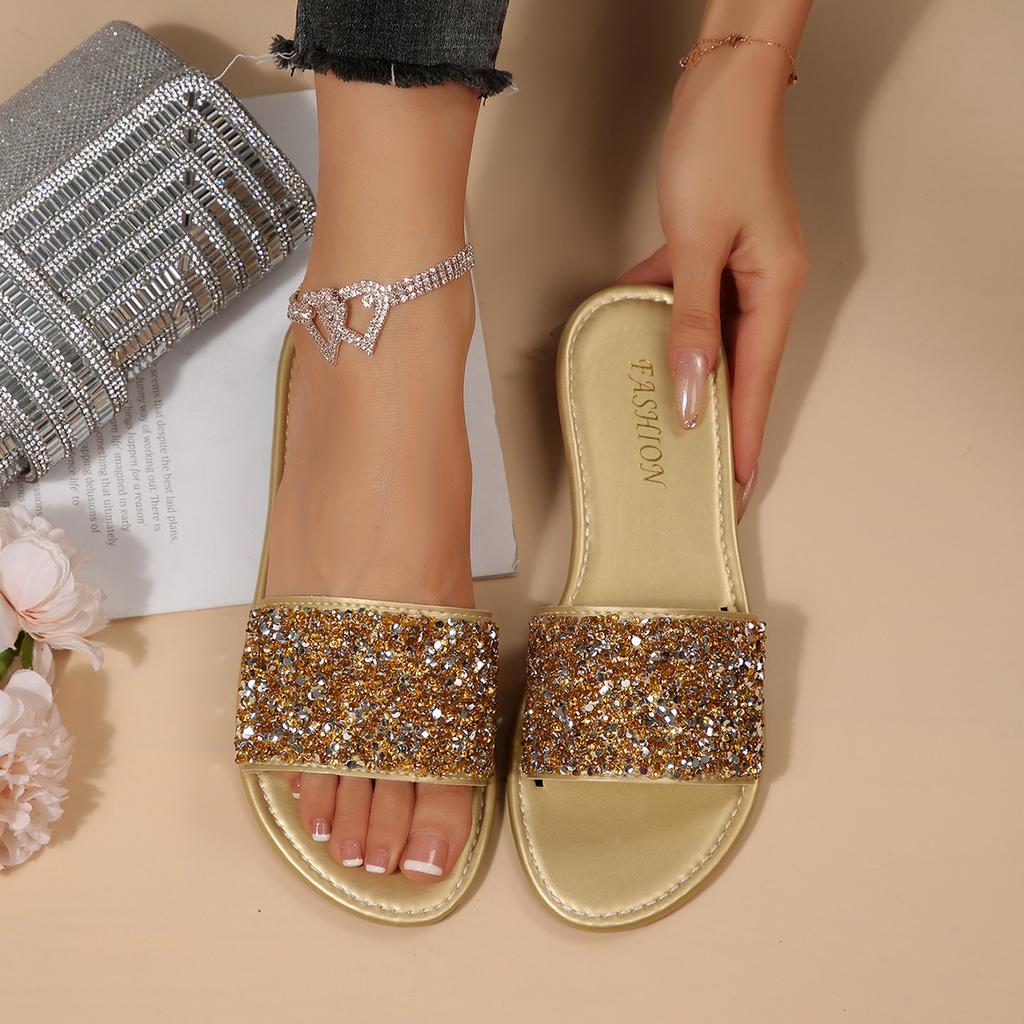 Ladies Slippers Summer Fashion Leisure Flat-bottomed Sandals Outdoor Beach Slippers Outdoor Plus Size Party Shoes Slides Women