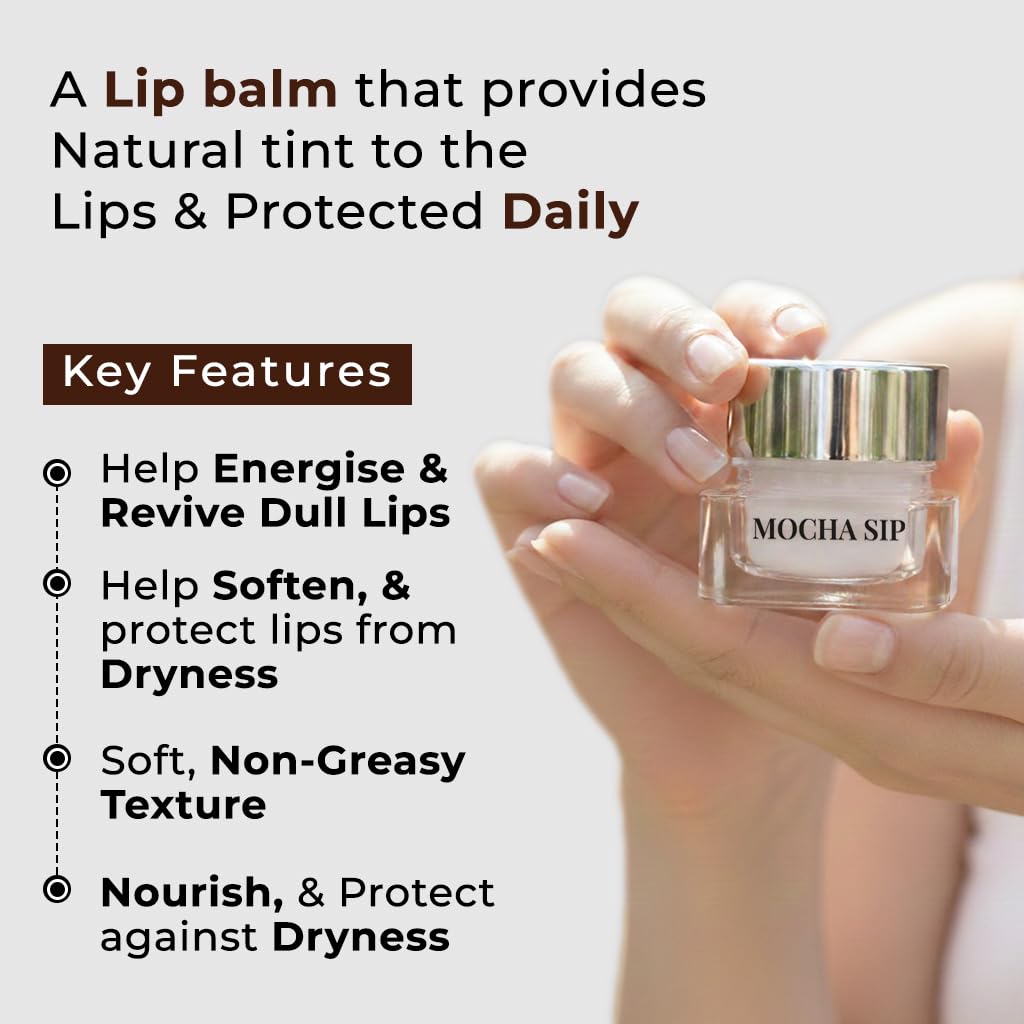Passion Indulge Mocha Sip Lightweight Coffee Extract Lip Balm | Deep Moisturizing & Nourishing Care for Dry & Chapped Lips | Shea Butter & Hyaluron