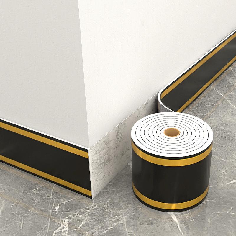 Self-Adhesive Skirting Wall Stickers 5m Stain Resistant Baseboard Trim for Living Room Dining Area Wall Decoration