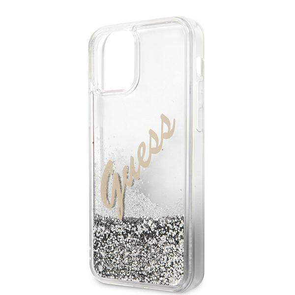 Guess Guhcp12Lglvssi Iphone 12 Pro Max6,7 Srebrny/Silver Hardcase Glitter Vintage Script