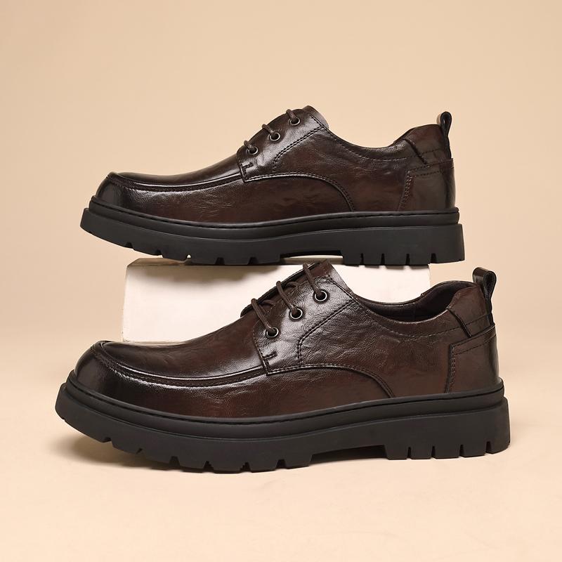 Mode Läder Herr Casual Skor Snörning Oxfords Herr Nya Trendiga Man Vulkaniserade Skor Bekväma Allround Herr Oxfords Business Skor Skodon