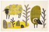 Kusunokibashi Monori Tea Morita MiW Sheep Come and Share Your Made In 45cm X Towel, (Let's Gift), Japan, Yellow, Approx. 70cm, 1-69211-21-Y