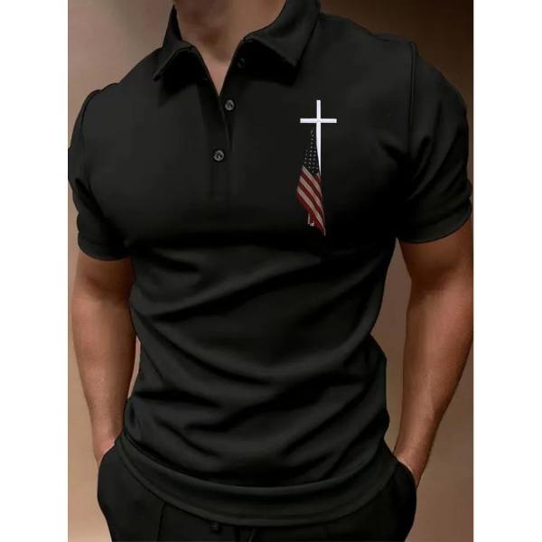 

Мужская футболка-поло с коротким рукавом и 3D цифровой печатью, повседневная футболка-поло с лацканами 5XL