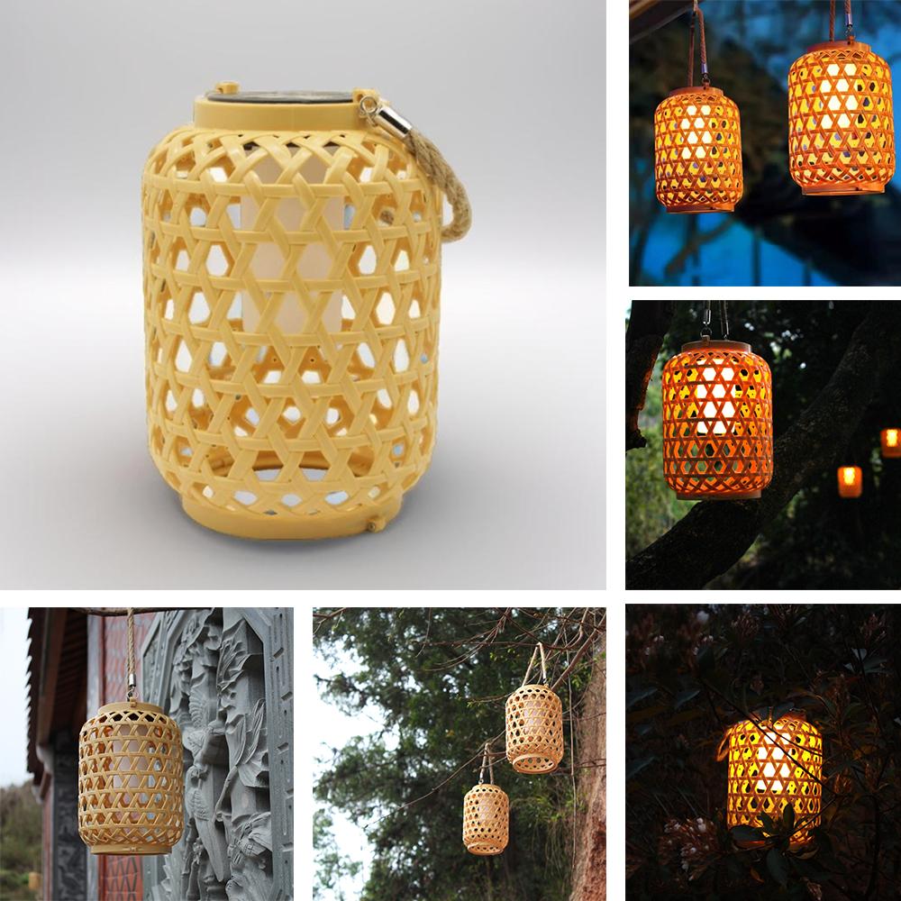 Creative Waterproof Solar Imitation Rattan Lantern LED Warm Light Home Decorative Lights 800 MAH Yard Lighting Ornaments Outdoor