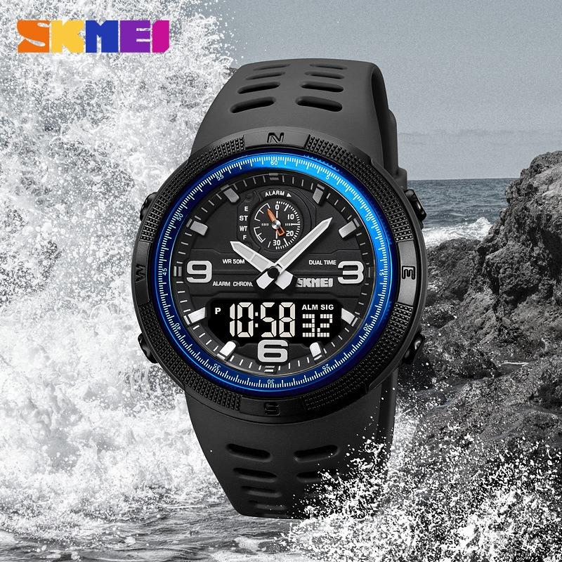 Sports electronic watch Men's dual-display multi-function waterproof high-value electronic watch