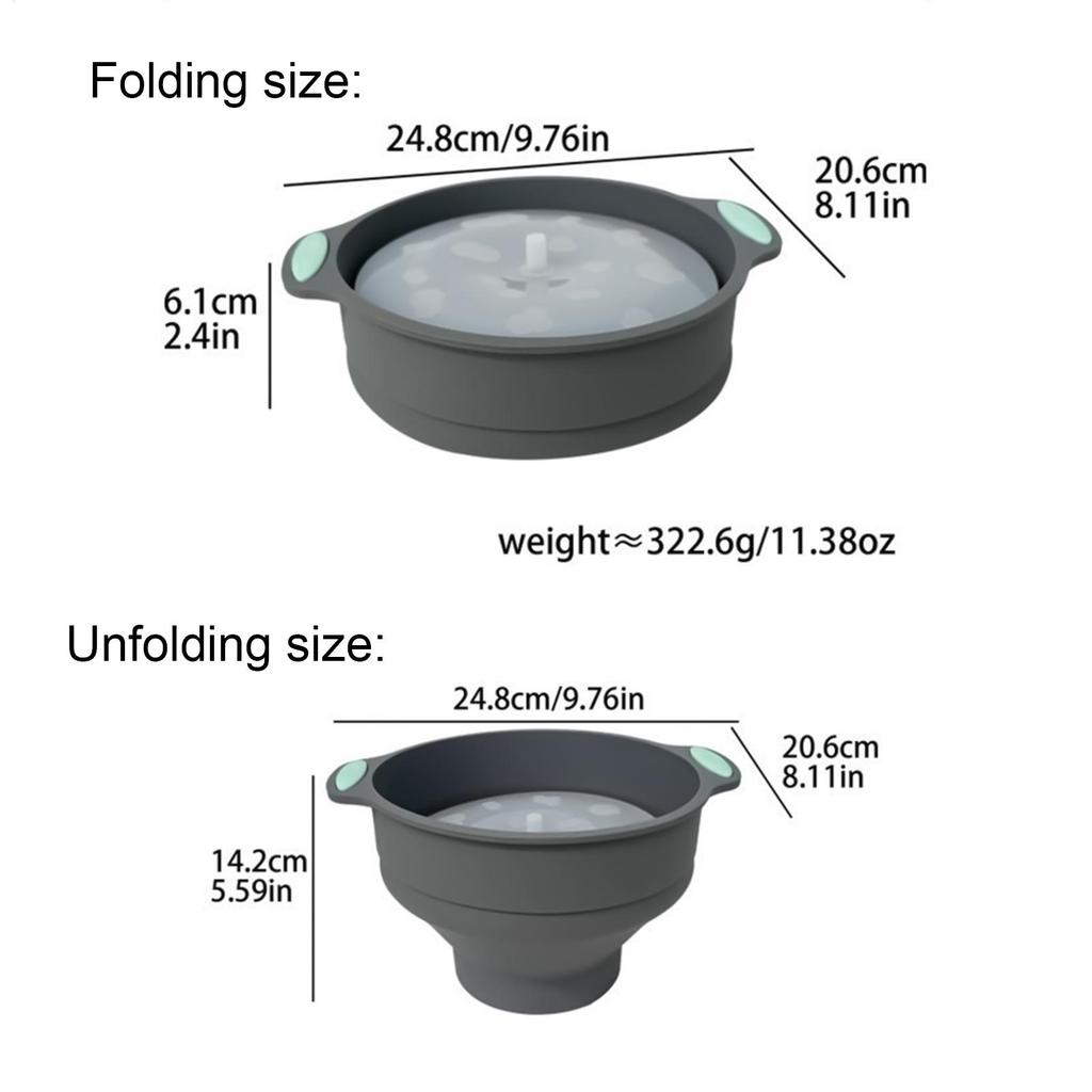 Popcorn Maker Microwave Silicone Foldable Kitchen Supplies Popcorn Cooker With Handle For Kids Teens Adults Movie Night Home