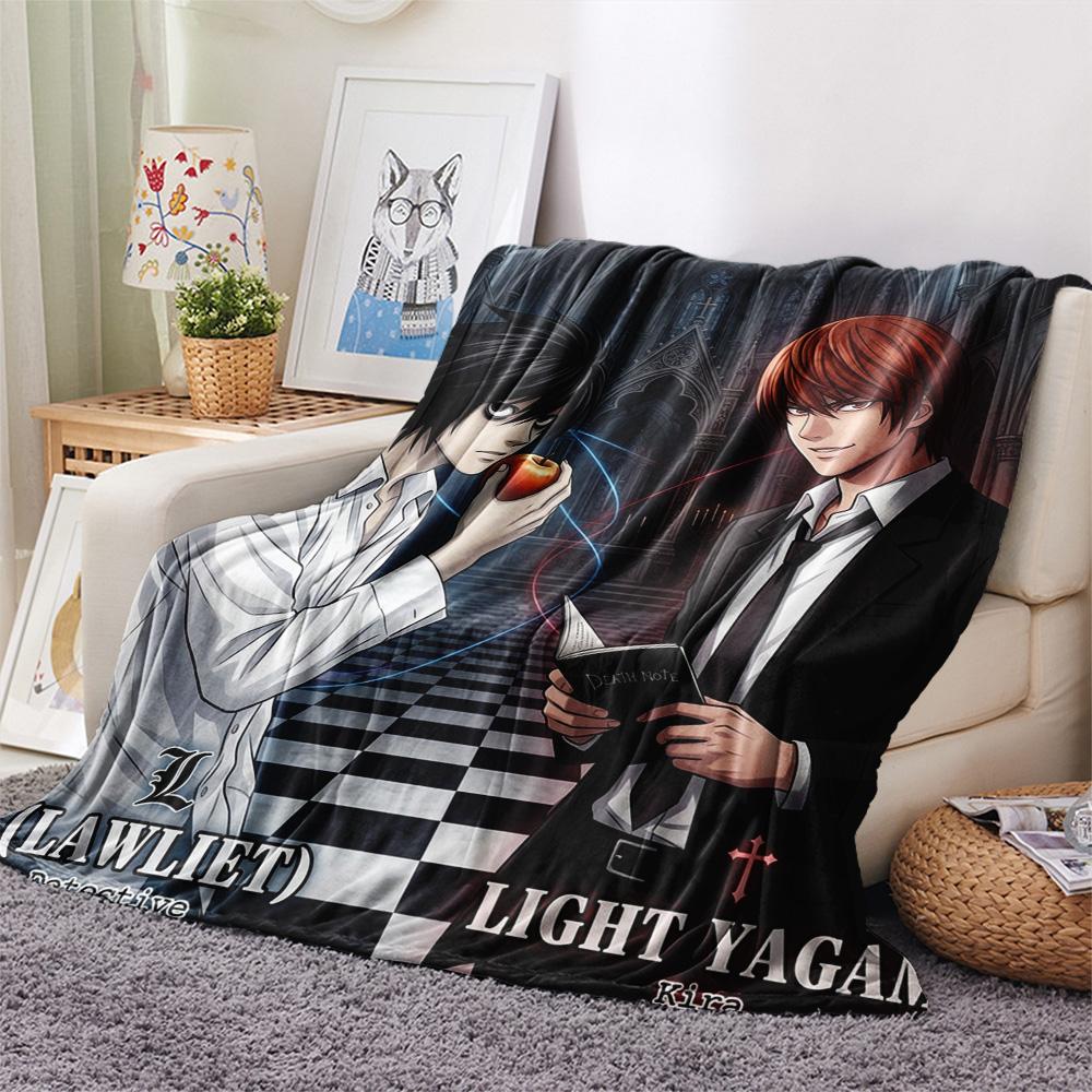 1PC Death Note Patterned Flannel Blanket Suitable For All Seasons For Home Decor Warmth And Comfort Gifts Holiday Present
