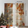 2pcs 2D flat printing Christmas Party Curtains Autumn Thanksgiving Festival Autumn Durable polyester fiber Party Decorations Use