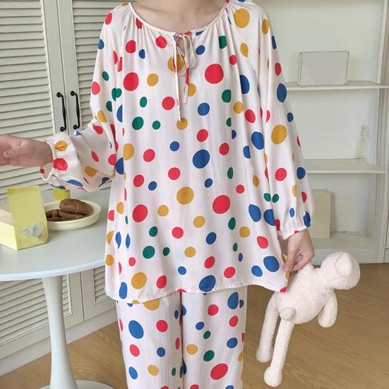 Pajamas Set for Women Long Sleeve Top And Pants Sleepwear Set Casual Loose Lounge 2 Piece Pjs Set for Spring Autumn