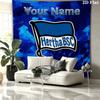 Hertha BSC Custom Name Wall Tapestry Aesthetic Wall Hanging Printed Fabric Blanket Decorative Tapestries for Bedroom Living Room Home Decor