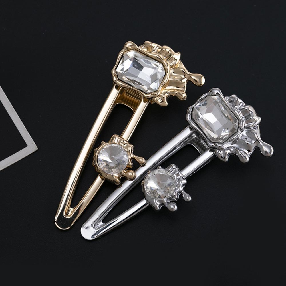 

Заколка для волос с цветными стразами для девочек, заколка-уточка в корейском стиле, женская заколка для волос silver-D