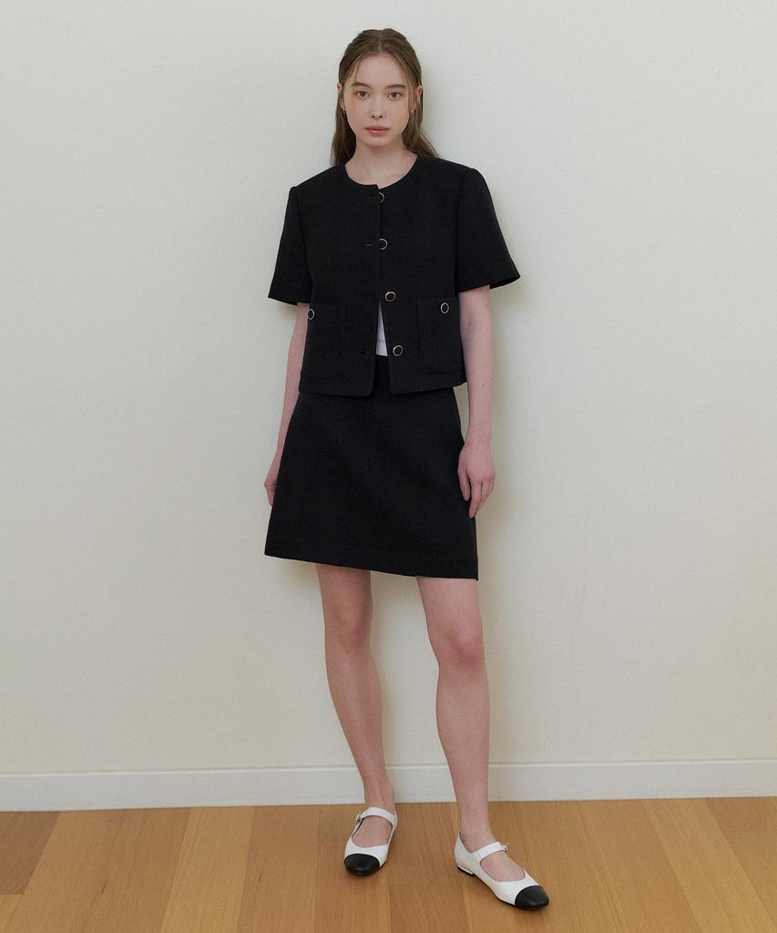 The Penny Linene Mini Skirt - Black