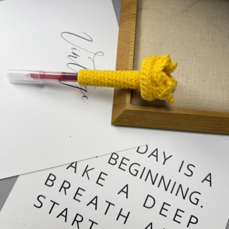 Sunflower Crochet Pen Holder Bear Doll Gift for Teacher's Day