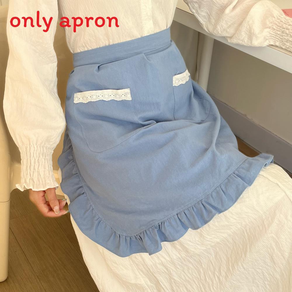 Tablier en Coton Imperméable avec Dentelle Design Mi-long pour la Cuisine Maison et l'Usage en Cuisine