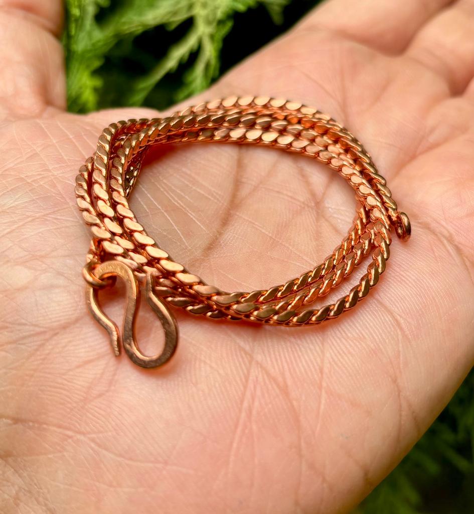 Pure Copper Chain Bracelet and Necklace, Healing Jewelry, Copper Jewelry, Customized Length 6 Inch To 30 Inch, Antique Copper Solid Chain #2
