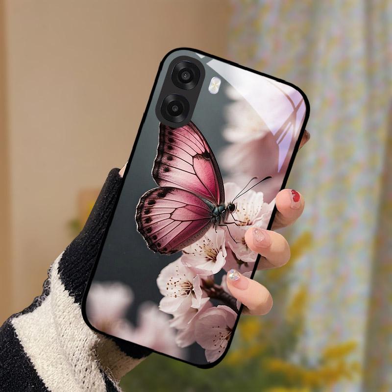 Per OPPO A6x Custodia in Vetro Protezione Fotocamera Vetro Temperato Custodia per Telefono Per Oppo A6X 4G 5G Cover Posteriore Lusso PC Rigido Antiurto Capa
