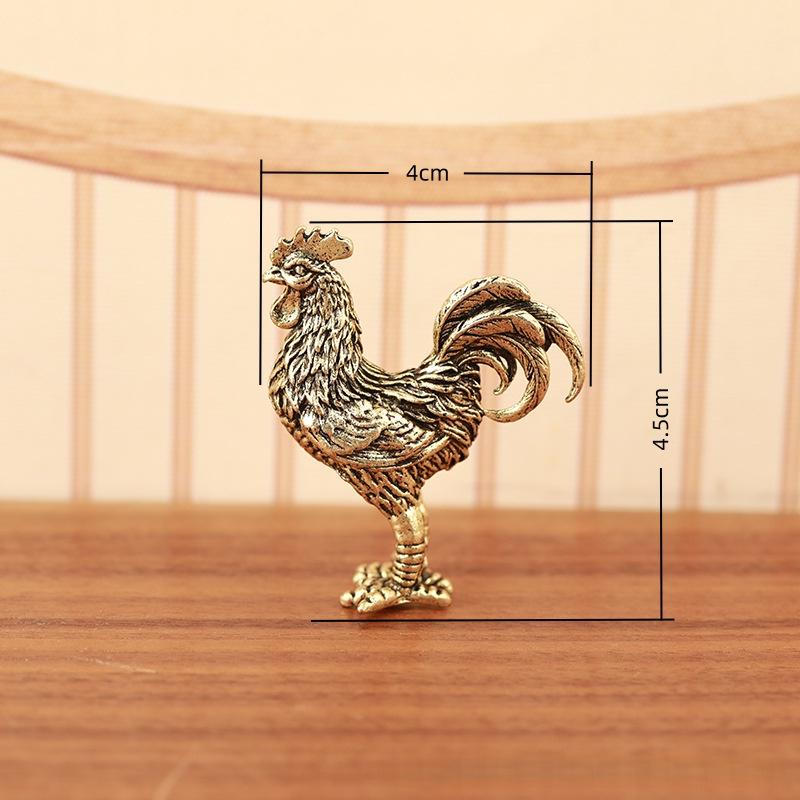 1 Stück Legierung Hahn Figur Aufwendige Goldene Federn Heimdeko Büro Geschenk Tischschmuck Teetier