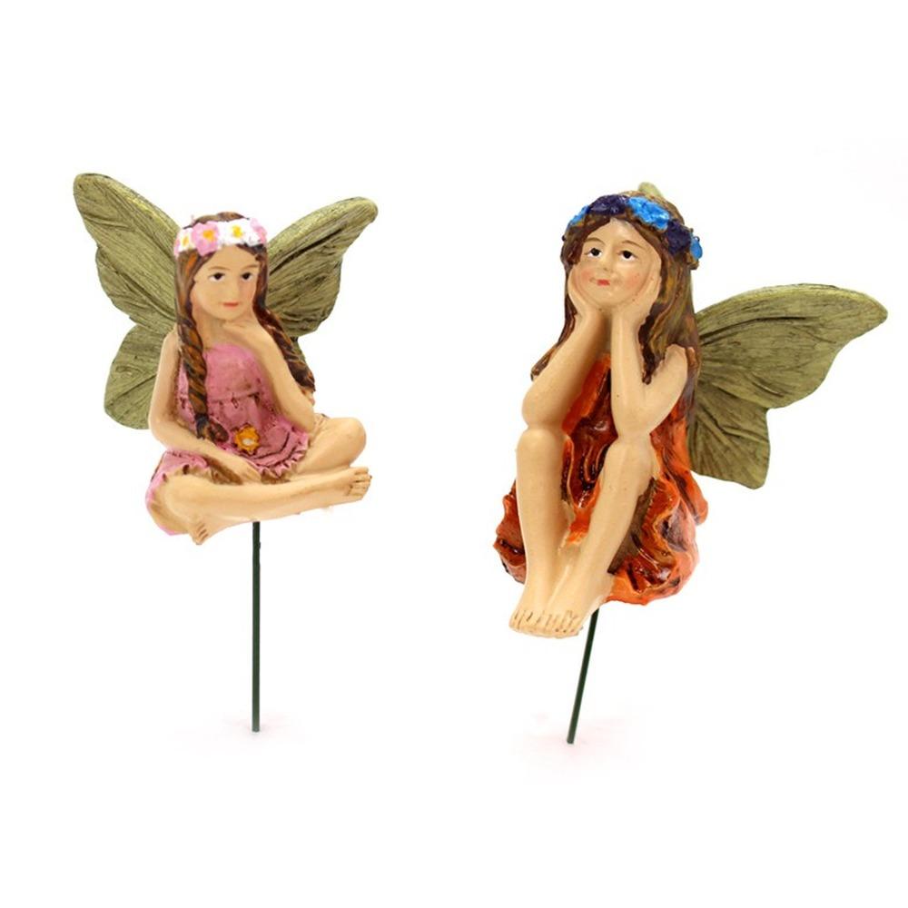 6 Piece Set Creative Flower Fairy Decoration Garden Micro Landscape Ornament Plug-in Flower Fairy