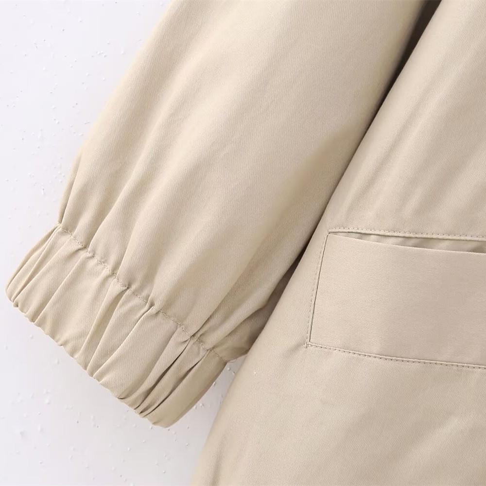 2025 Spring Women's Casual Loose Turn-Down Collar Bomber Jacket