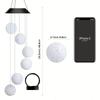 Solar-Powered Color Changing Crystal Ball Wind Chime, Portable Outdoor Light for Patio, Yard, Garden - Plastic Garden Light