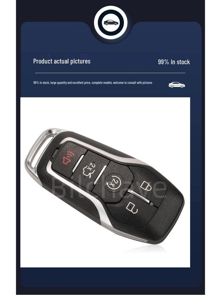 Compatible 5-Button Ford Lincoln Smart Key Remote Control 433.92MHz, 49 Chip