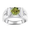Men's GRA Moissanite Diamond Ring, PT950 Plated, S925 Sterling Silver, Simple Fashion Design.
