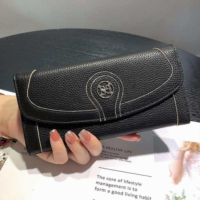 2024 neue Echtes Leder Frauen Geldbörsen Luxus Rindsleder Lange Brieftasche Original Marke Umschlag Kupplung Tasche Hohe Kapazität Telefon Geldbörse