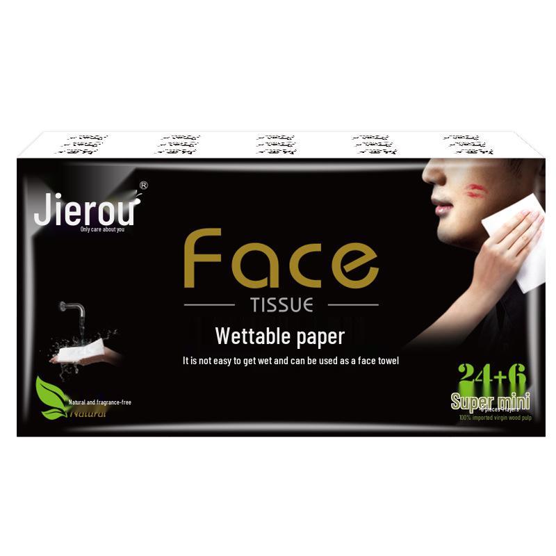 Jie Rou 4-lagige Mini-Taschentücher, 30 Packungen, je 6 Blatt – Tragbare Gesichts-Servietten