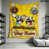 Name Custom Cuphead Game Wall Tapestry Aesthetic Wall Hanging Printed Fabric Blanket Decorative Tapestries for Bedroom Living Room Home Decor