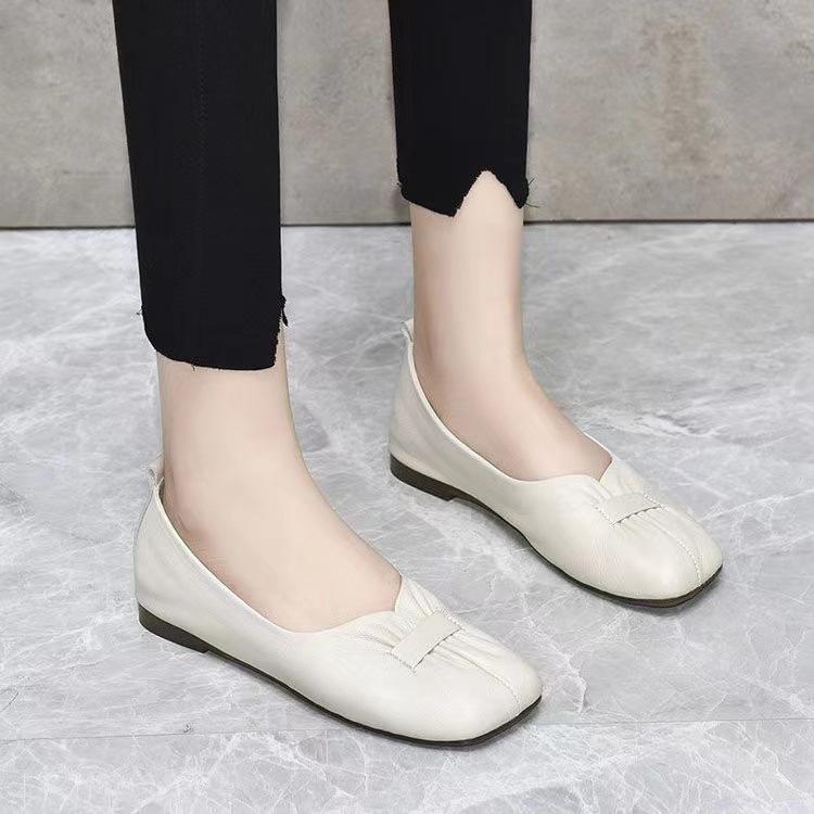 

Genuine leather women s flat-soled soft leather autumn one-pedal soft-soled small leather shoes single shoes women s shoes 40