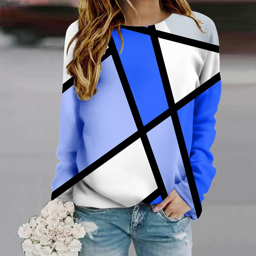 

Зимний новый дизайн, пуловер с принтом, пуловер в стиле ретро, ​​осенний женский повседневный свитер с длинными рукавами, футболка с круглым вырезом, женские свободные топы XXL